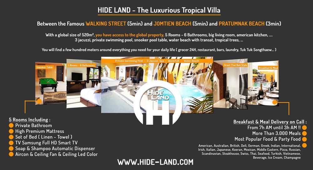 Hideland - The Luxury Tropical Villa 파타야 외부 사진